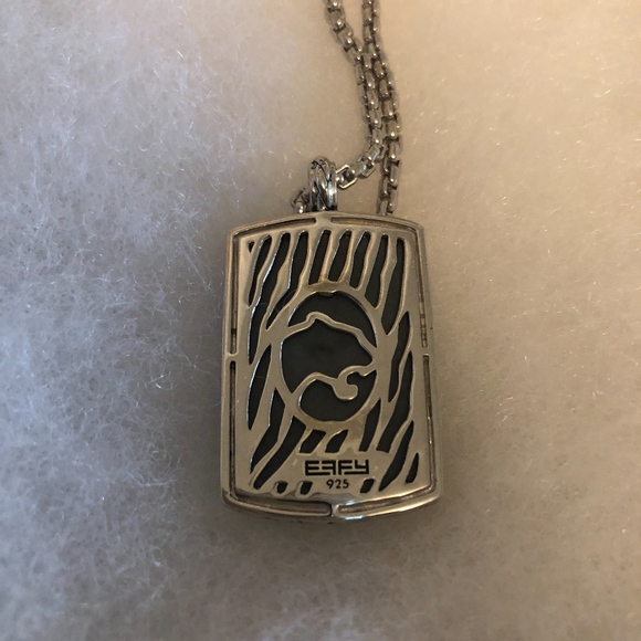 EFFY STERLING SILVER DRAGON DOG TAG NECKLACE - Picture 4 of 6